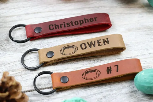 Vista 2 de SLIM Football Keychain, Football Team Gifts, Football Senior Night Gifts, Personalized Football Gifts, Key Ring, End of Season, Football Banquet