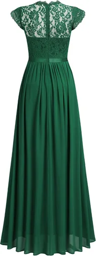 Vista 7 de Miusol - Maxi vestido floral con encaje para fiesta de noche y uso formal para mujer