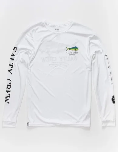 Vista 3 de Salty Crew Bull Tech LS Camiseta - Negro Rashguard M Blanco