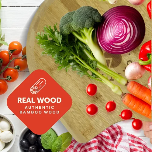Vista 6 de Cast Elegance Madera de bambú de 12 pulgadas para horno, paleta de pizza con bordes fáciles de deslizar y mango para hornear, espátula ligera