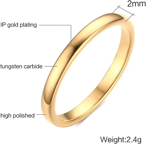 Vista 9 de Anillos de pulgar de 14 quilates para mujer, anillos apilables chapados en oro de 0.079 in, 0.118 in, 0.157 in, 0.236 in, banda fina de oro