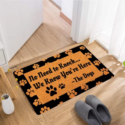 Vista 4 de FunXiLin Divertido tapete de bienvenida (23.6 x 15.7 pulgadas) tapete antideslizante para decoración del hogar, tapetes personalizados para puerta