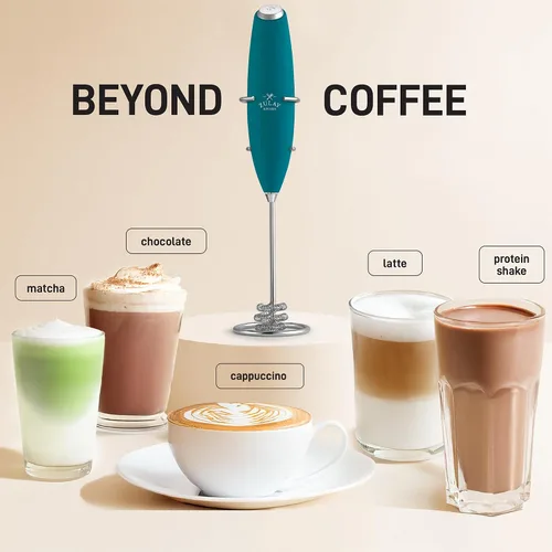 Vista 447 de Zulay Milk Boss Espumador de leche potente manual, hace espuma para latte, batidor para mezclar bebidas, café, miniespumador para capuchino, frappé