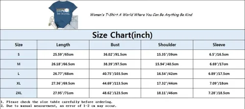 Vista 6 de Fisoew Womens Graphic Tees Be Kind T Shirts Rolled Up Short Sleeve Round Neck Casual Tops
