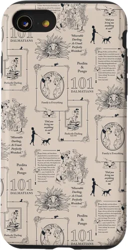 Vista 18 de Funda con estampado de libro vintage para iPhone 16 Disney 101 Dálmatas