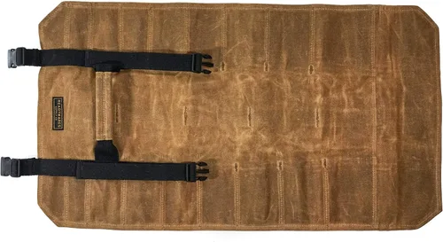 Vista 3 de Readywares Bolsa de herramientas Rollo de herramientas de lona encerada resistente con 18 bolsillos y bolsa, organizador de herramientas de lona
