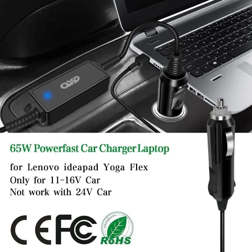 Vista 4 de Reemplazo del cargador del coche del ordenador portátil de 65 W para el modelo Lenovo Yoga 3 Pro Yoga 4 Pro 1170 1470 1370 Fuente de alimentación