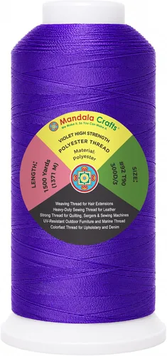 Vista 33 de Mandala Crafts Airforce Blue Tex 70 - Hilo de poliéster para tapicería 1500 Yds T70 UV Resistant Strong Thread for Leather Sewing, Marine