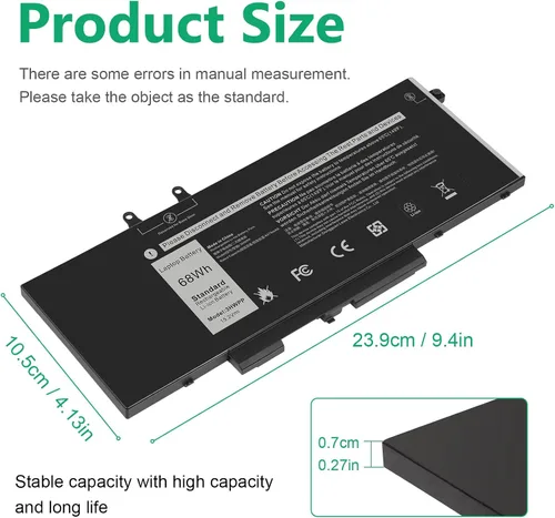 Vista 3 de 3HWPP - Batería de repuesto para laptop Dell Latitude 5401 5410 5411 5501 5510 5511 Precisión 3541 3551 inspiron 7706 2 en 1 inspiron 17 7500/7506 2