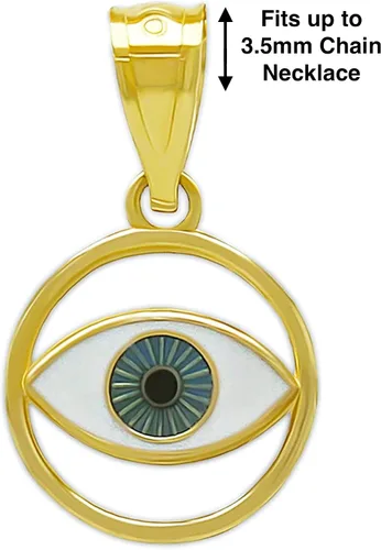 Vista 4 de Charm America - Colgante de oro contra el mal de ojo - Oro macizo de 14 quilates - Colgante de protección