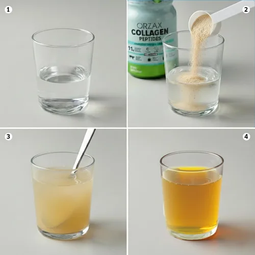Vista 6 de ORZAX Polvo de péptidos de colágeno Bovino alimentado con pasto hidrolizado tipo I y III con biotina y ácido hialurónico Suplemento de colágeno