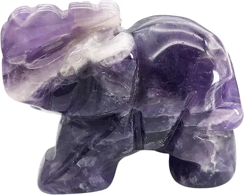 Vista 16 de Fekuar Figuras de elefante de cristal curativo talladas a mano de 1.5 pulgadas, escultura de estatua de animal de bolsillo de la suerte, decoración