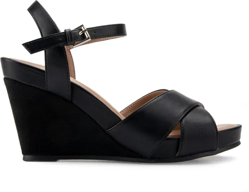 Vista 6 de Aerosoles Sandalia de cuña pastel para mujer, Combo Negro