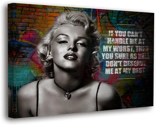 Vista 25 de SpiritualHands Marilyn Monroe - Lienzo decorativo para pared y póster – Decoración femenina moderna de maquillaje femenino, impresión de moda