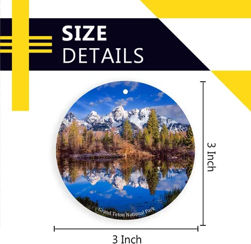 Vista 3 de Grand Teton National Park Adornos de Navidad de recuerdo de la ciudad de Wyoming, adornos colgantes para árbol de Navidad, recuerdo de cerámica