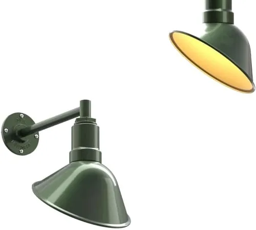 Vista 67 de Steel Lighting Co. Luz de Letrero de Tienda Venice para Pared de Acento de Restaurante al Aire Libre Cúpula de 9 pulgadas Brazo Recto de 6
