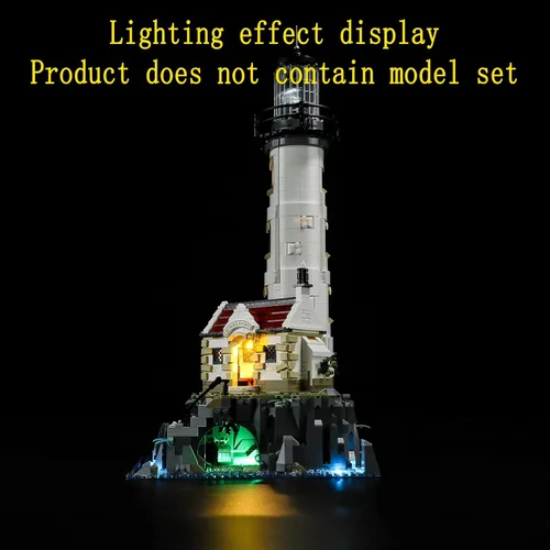 Vista 4 de GEAMENT Kit de luz LED compatible con Lego Motorized Lighthouse - Juego de iluminación para ideas 21335 modelo de construcción