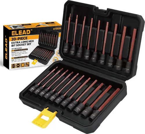 Vista 14 de Juego de 4 barras de extensión para dados de 1/4 de pulgada, 2, 4, 6 pulgadas, juego de extensión profesional, junta universal para dados de 1/4