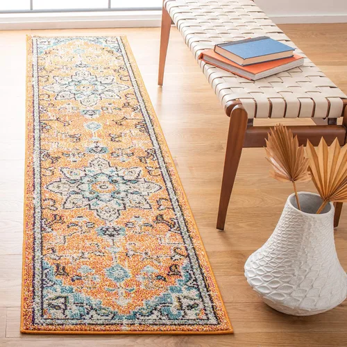 Vista 62 de Safavieh MAD473E - Tapete con diseño de medallón desgastado, bohemio elegante, colección Madison, no suelta pelos, fácil de cuidar, alto tránsito
