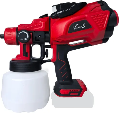 Vista 9 de Pulverizador de pintura inalámbrico compatible con Makita de batería máxima de 18 V HVLP, pistola de pintura eléctrica con luz LED, pintor