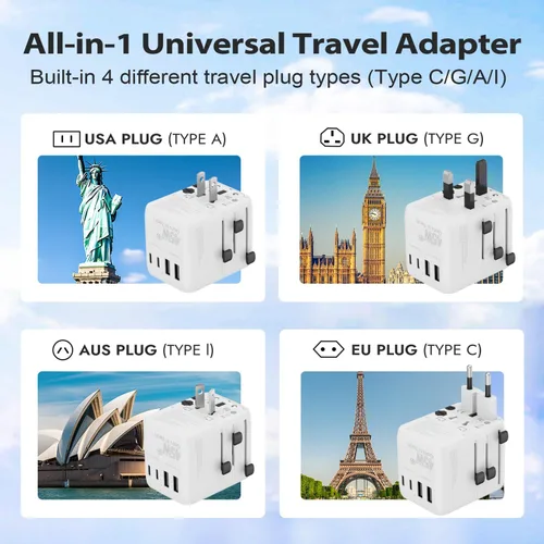 Vista 6 de Adaptador universal del viaje, enchufe europeo del viaje 45W
