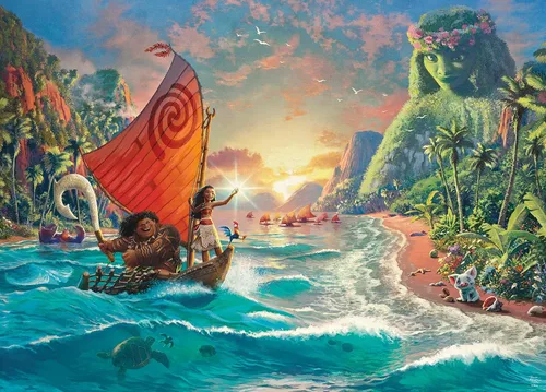 Vista 2 de Ceaco - Thomas Kinkade Disney Dreams - Moana - Rompecabezas de 1000 piezas
