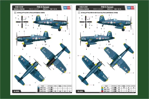 Vista 3 de Hobby Boss Kit de modelo de avión Corsair F4U-5, pequeño
