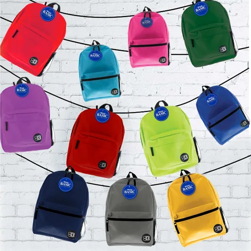Vista 7 de BAZIC - Mochila escolar de 16 pulgadas, color negro, ligera, con parte