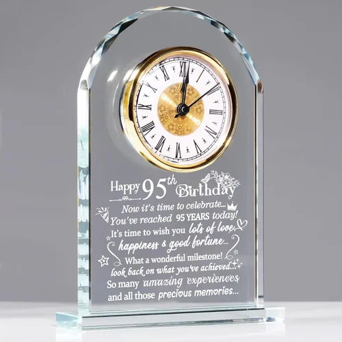 Vista 16 de Ornalrist Reloj de cristal de feliz cumpleaños 70 para mujeres, hombres, recuerdo de cumpleaños de 70 años para mamá, papá, padres, decoración