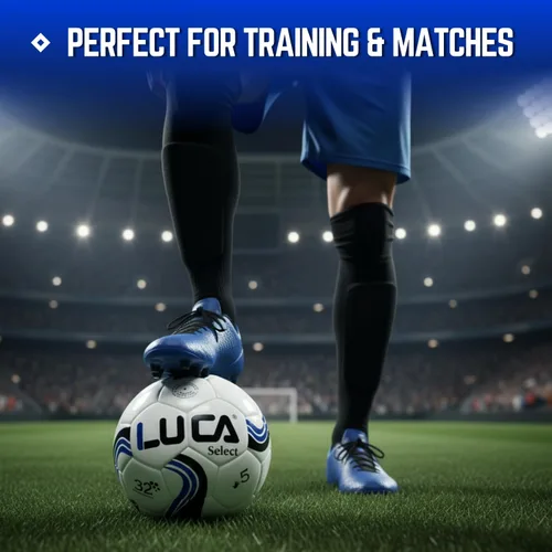 Vista 5 de LUCA Balón de fútbol tamaño 5, piel sintética suave al tacto, duradera e impermeable, pelota de entrenamiento para jóvenes y adultos para jugar