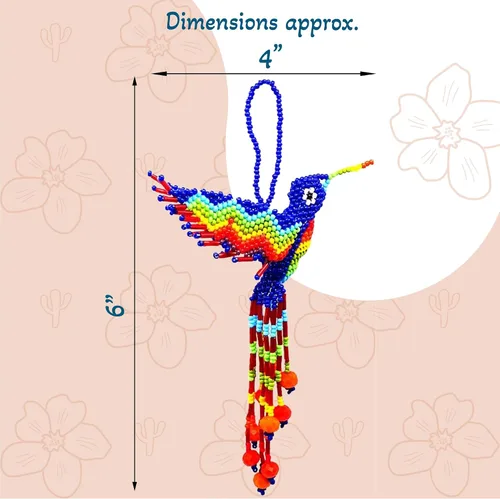Vista 3 de Mia Jewel Shop - Figurina colgante decorativa de colibrí Figuras de pájaros para decoración del hogar Adorno de vidrio checo con cuentas