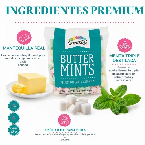 Vista 4 de Party Sweets Surtido de menta pastel, 14 onzas, Appx. 100 piezas de Hospitality Mints