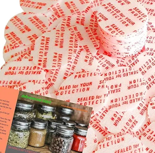 Vista 6 de Revestimientos de tapa de sellos activados por par sensibles a la presión, 1.969 in, 30 unidades, fabricados en Estados Unidos, para botellas