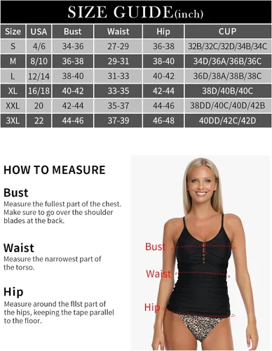 Vista 2 de Ocean Blues Traje de baño tankini retro para mujer, con control de abdomen, solo parte superior