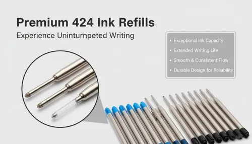 Vista 5 de Paquete de 20 repuestos de bolígrafo compatibles con TikiPen Black and Blue Parker. Tinta alemana de escritura suave y punta media de 0.039 in