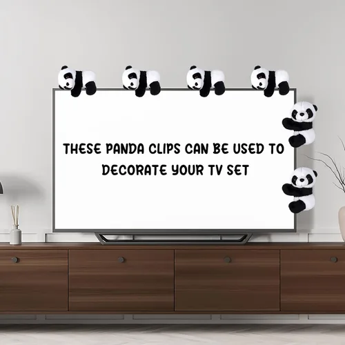 Vista 4 de 12 piezas de panda de dedo de peluche de 4 pulgadas, clips de cortina para notas, clips para fotos, lindo juguete de panda para niños, decoración