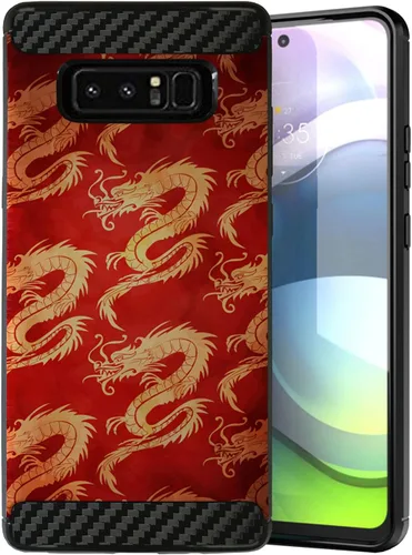 Vista 19 de CasesOnDeck - Funda compatible con Samsung Galaxy Note 8 (Carbon Flex) y Note 8, diseño moderno de ajuste delgado, con golpes y caídas (astronauta)