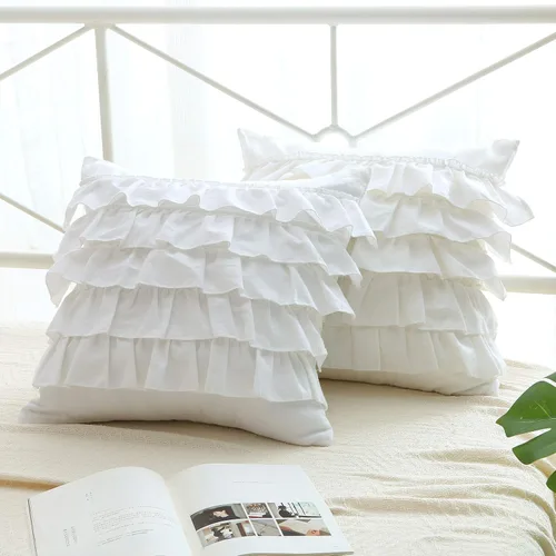 Vista 38 de Fundas de almohada cuadradas a cuadros en blanco y negro con volantes, fundas de almohada a cuadros, fundas de almohada de gingham, fundas