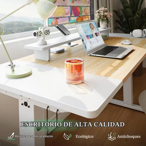 Vista 7 de SIAGO - Escritorio eléctrico de pie ajustable de 48 x 24 pulgadas, para estar sentado o de pie, con gestión de cables - Mesa ajustable en altura