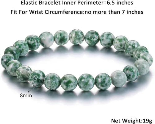 Vista 35 de Jovivi Pulsera elástica de cuentas redondas semipreciosas naturales – 0.315 pulgadas hecha a mano con cuentas de piedras preciosas curativas