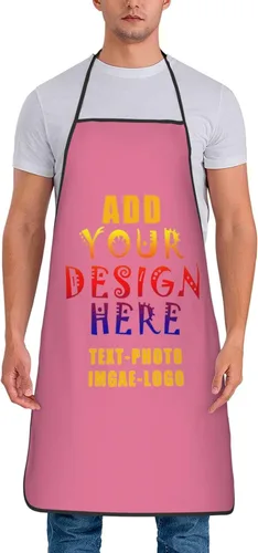 Vista 24 de Delantales personalizados para añadir nombre, logotipo, texto, foto, diseño de imagen, delantal de chef para grandes regalos