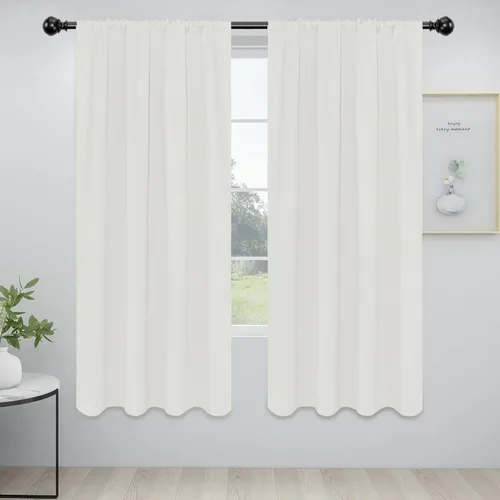 Vista 34 de Easy-Going - Cortinas opacas con bolsillo para varilla para dormitorio, cortinas de ventana para oscurecer la habitación para sala de estar