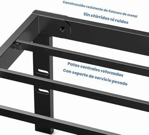 Vista 5 de DUMOS Base de cama de tamaño individual de 12 pulgadas, base de colchón de plataforma de metal con soporte de listones de acero, no necesita somier