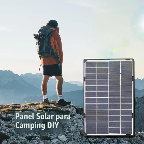 Vista 3 de Andoer Panel solar de 6 W 12 V para cámara de seguridad al aire libre Célula solar con salida de CC de 10 pies Panel solar impermeable para luz