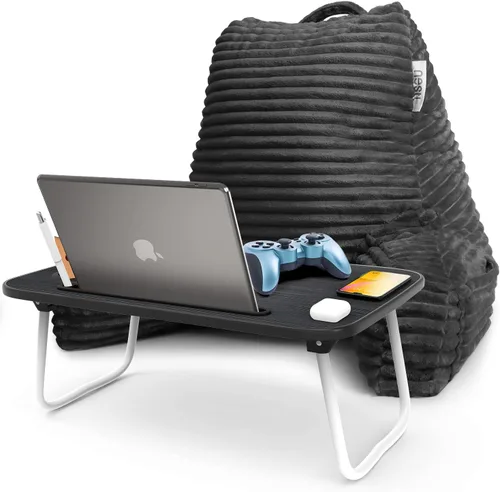 Vista 35 de Nestl Almohada de lectura para niños y adolescentes con espuma viscoelástica triturada, almohadas de respaldo de felpa de corte lujoso para leer