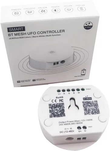 Vista 2 de DC12-24V RGB RGBW UFO inalámbrico Bluetooth 16 millones de colores iOS Android LED controlador función de sincronización Control de grupo Modo