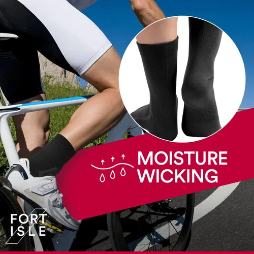Vista 2 de Fort Isle 4 pares de calcetines de ciclismo para hombres y mujeres Calcetines transpirables de 8 colores para bicicleta de montaña para hombre