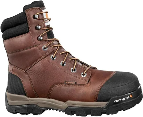 Vista 2 de Carhartt Botas industriales Cme8355 con punta compuesta impermeable de 8 pulgadas para hombre, Marrón