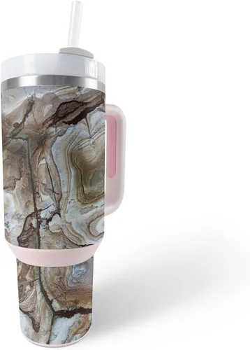 Vista 25 de MightySkins Skin - Vaso de vinilo compatible con Stanley The Quencher H2.0 FlowState de 40 onzas, vaca marrón, protectora, duradera y única, fácil