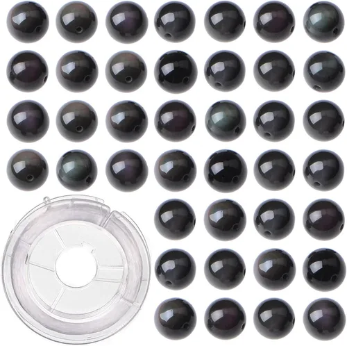 Vista 23 de 100 cuentas redondas sueltas de gema de amatista natural de 8mm para fabricación de joyas con cordón elástico de cristal
